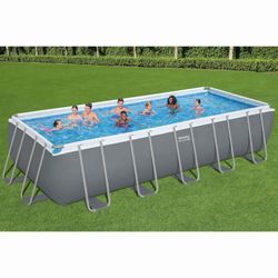 Piscine Démontable Tubulaire Bestway Steel Pro Max Rectangulaire 640x274x132 cm avec Filtre à Sable