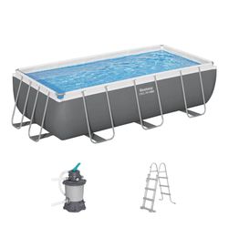 Piscina Desmontável Tubular Bestway Steel Pro Max Retangular com Filtro de Areia