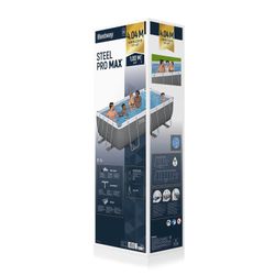 Piscina Desmontável Tubular Bestway Steel Pro Max Retangular com Filtro de Areia