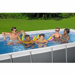 Piscina Desmontável Tubular Bestway Steel Pro Max Retangular com Filtro de Areia