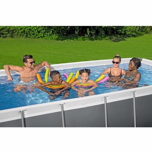 Piscina Desmontável Tubular Bestway Steel Pro Max Retangular com Filtro de Areia
