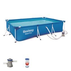 Kinder-Abnehmbad mit Stahlrahmen Bestway Deluxe Splash Frame Pool 300x201x66 cm mit Kartuschenfilter
