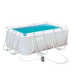 Piscine Démontable Tubulaire Rectangulaire Bestway Power Steel 287x201x100 cm avec Filtre à Cartouche
