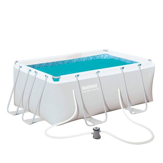 Piscine Démontable Tubulaire Rectangulaire Bestway Power Steel 287x201x100 cm avec Filtre à Cartouche