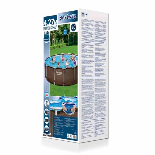 Piscine Démontable Tubulaire Rond Bestway Power Steel 427x122 cm avec Filtre