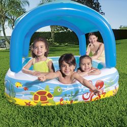 Piscina Gonfiabile Autoportante per Bambini Bestway 147x147x122 cm con Tettoia Canopy
