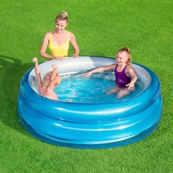 Piscina Gonfiabile Autoportante per Bambini Bestway 170×53 cm Big Metallic 3-Ring Pool