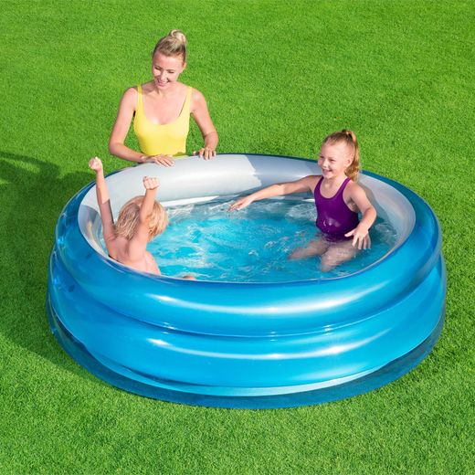 Piscina Gonfiabile Autoportante per Bambini Bestway 170×53 cm Big Metallic 3-Ring Pool