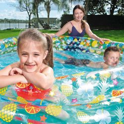 Piscine Gonflable Autoportante Enfant Bestway 170×53 cm Design Tropical