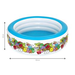 Piscine Gonflable Autoportante Enfant Bestway 193x53 cm Design Animaux Colorés