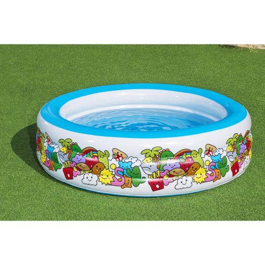 Piscine Gonflable Autoportante Enfant Bestway 193x53 cm Design Animaux Colorés