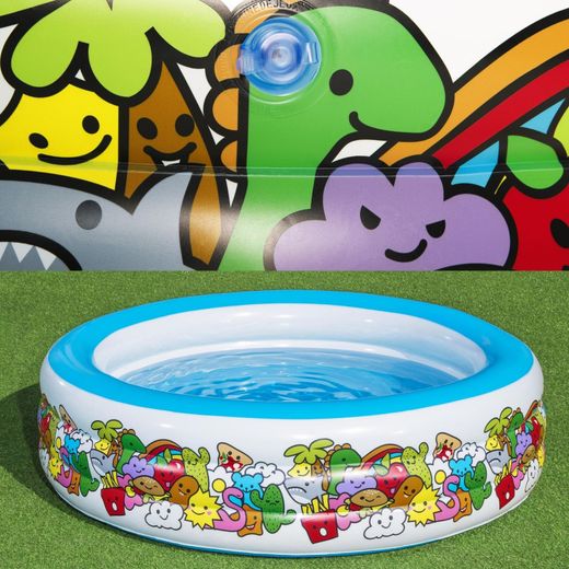 Piscine Gonflable Autoportante Enfant Bestway 193x53 cm Design Animaux Colorés