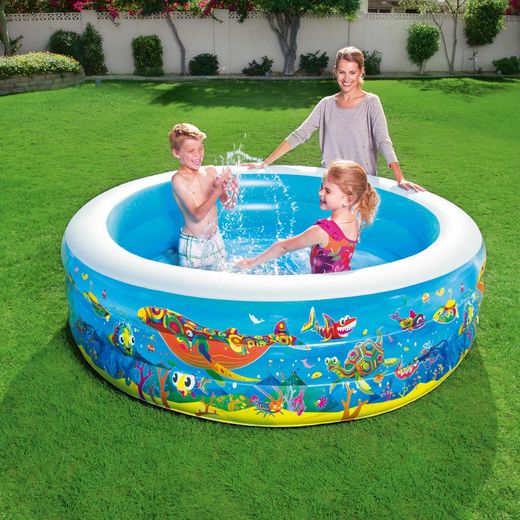 Piscina Gonfiabile Autoportante per Bambini Bestway 196x53 cm Design Play Acquario