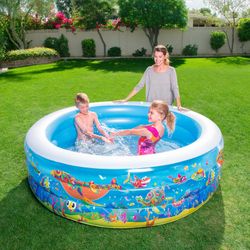 Piscina Gonfiabile Autoportante per Bambini Bestway 196x53 cm Design Play Acquario