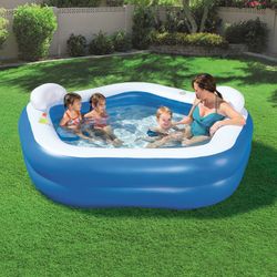 Piscina Gonfiabile Autoportante per Bambini Bestway 213x206x69 cm con Cuscini e Portabevande