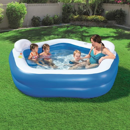 Piscina Gonfiabile Autoportante per Bambini Bestway 213x206x69 cm con Cuscini e Portabevande