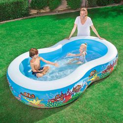 Piscine Gonflable Autoportante Enfant Bestway 262x157x46 cm Fond Marin