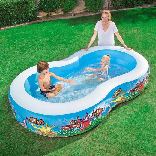 Piscine Gonflable Autoportante Enfant Bestway 262x157x46 cm Fond Marin