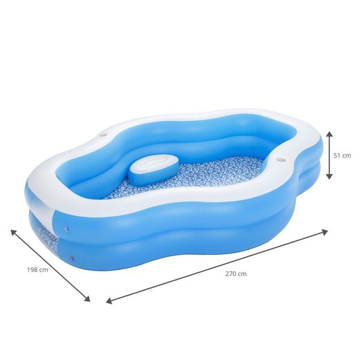 Piscina Gonfiabile Autoportante per Bambini Bestway 270x198x51 cm con Sedili e Portabevande