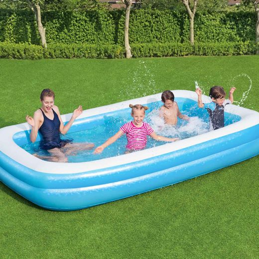 Piscine gonflable autoportante pour enfants Bestway 305x183x46 cm, structure à 2 anneaux bleue