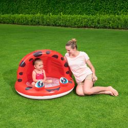 Piscine Gonflable Autoportante Enfant Bestway 97x66 cm Parasol Design Grenouille ou Coccinelle