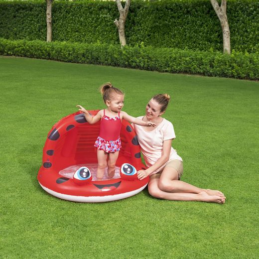 Piscine Gonflable Autoportante Enfant Bestway 97x66 cm Parasol Design Grenouille ou Coccinelle