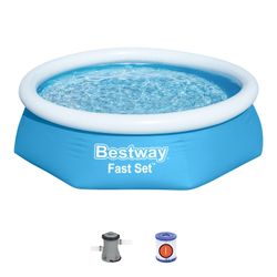 Piscine Gonflable Autoportante Enfant Bestway Fast Set 244x61 cm avec Filtre à Cartouche