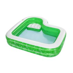 Piscina Gonfiabile Autoportante per Bambini Bestway Tropical Paradise 231x231x51 cm con Sedile e