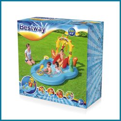 Piscine Gonflable Bestway Wild West Play Center avec Toboggan et Cheval 264x188x140 cm