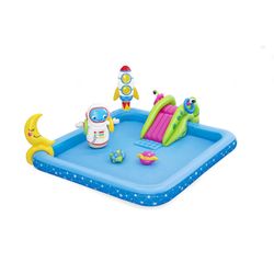 Piscina Gonfiabile per Bambini Bestway 228x206x84 cm con Scivolo e Design Spaziale