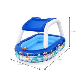 Piscine Gonflable Enfant Bestway Bateau avec Parasol 213x155x132 cm