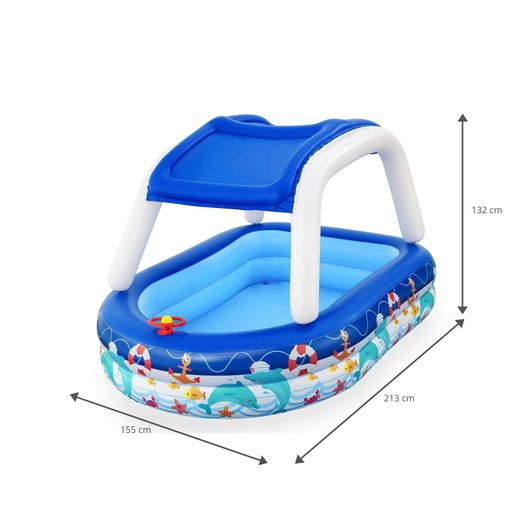 Piscine Gonflable Enfant Bestway Bateau avec Parasol 213x155x132 cm