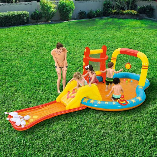 Piscina Gonfiabile per Bambini Bestway Lil' Champ con Toboggano e Giochi