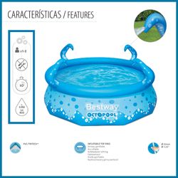Piscine Gonflable Enfant Bestway OctoPool 274x76 cm avec Tentacules et Pulvérisateurs