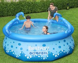 Piscine Gonflable Enfant Bestway OctoPool 274x76 cm avec Tentacules et Pulvérisateurs