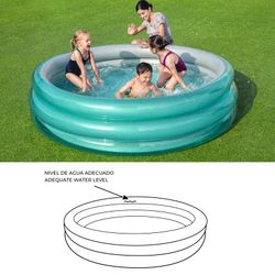 Piscine Gonflable Enfant Bestway Play Pool 201x53 cm avec 3 Anneaux Métalliques Bleu