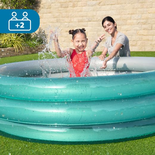 Piscine Gonflable Enfant Bestway Play Pool 201x53 cm avec 3 Anneaux Métalliques Bleu
