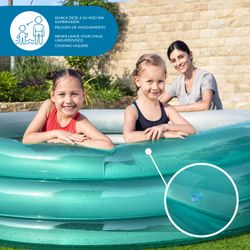 Piscine Gonflable Enfant Bestway Play Pool 201x53 cm avec 3 Anneaux Métalliques Bleu