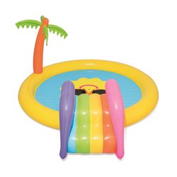 Piscine Gonflable Enfant Bestway Sunnyland Splash Play avec Toboggan et Palmier 262x157x46 cm