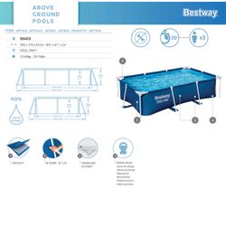 Piscina retangular Bestway Steel Pro aço 259x170x61 cm 2300L sem filtro