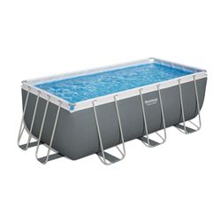 Piscine Tubulaire Rectangulaire Bestway Power Steel 412x201x122 cm avec Filtre à Sable