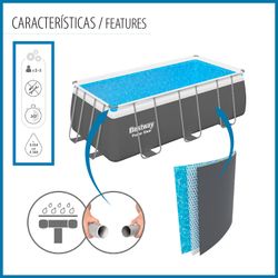 Piscine Tubulaire Rectangulaire Bestway Power Steel 412x201x122 cm avec Filtre à Sable