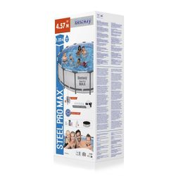 Piscina Tubolare Rotonda Bestway Steel Pro Max 457x122 cm con Filtro a Cartuccia e Scala
