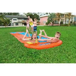 Scivolo Gonfiabile a Tre Corsie Bestway 488x207 cm per Bambini dai 3 Anni in Su