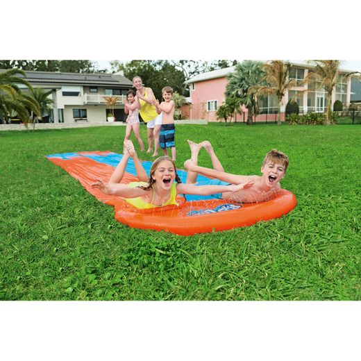 Scivolo Gonfiabile a Tre Corsie Bestway 488x207 cm per Bambini dai 3 Anni in Su