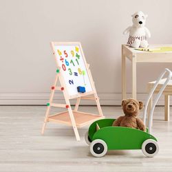Lavagna magnetica Montessori, 37 x 35 x 65 cm, in legno naturale | Collezione Harvard