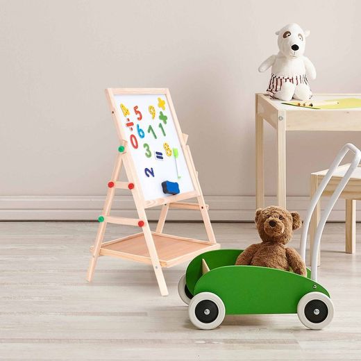 Lavagna magnetica Montessori, 37 x 35 x 65 cm, in legno naturale | Collezione Harvard