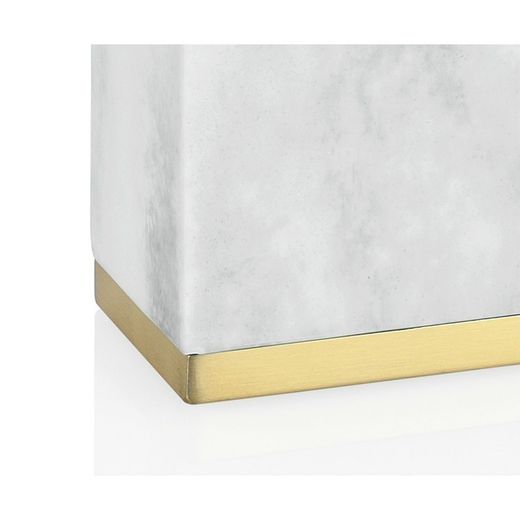 Portacepillos, 7 x 5 x 11 cm, de poliresina y metal en blanco | Colección Square