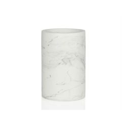 Portacepillos , 7 x 7 x 11 cm, de poliresina en blanco | Colección Marble