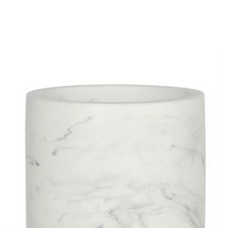 Zahnputzbecher, 7 x 7 x 11 cm, aus weißer Poliresin | Kollektion Marble